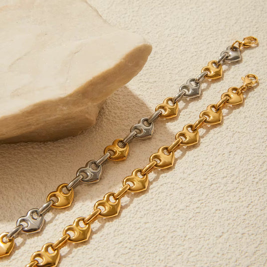Linked Heart Chain Bracelet