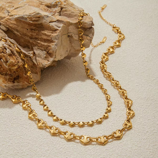 Golden Heart Chain Necklace