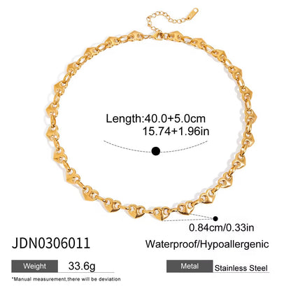 Golden Heart Chain Necklace