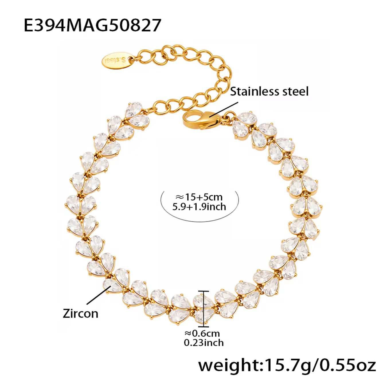Crystal Petal Tennis Bracelet