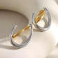 Two-Tone Sculptural Hoop Earrings