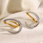 Two-Tone Sculptural Hoop Earrings