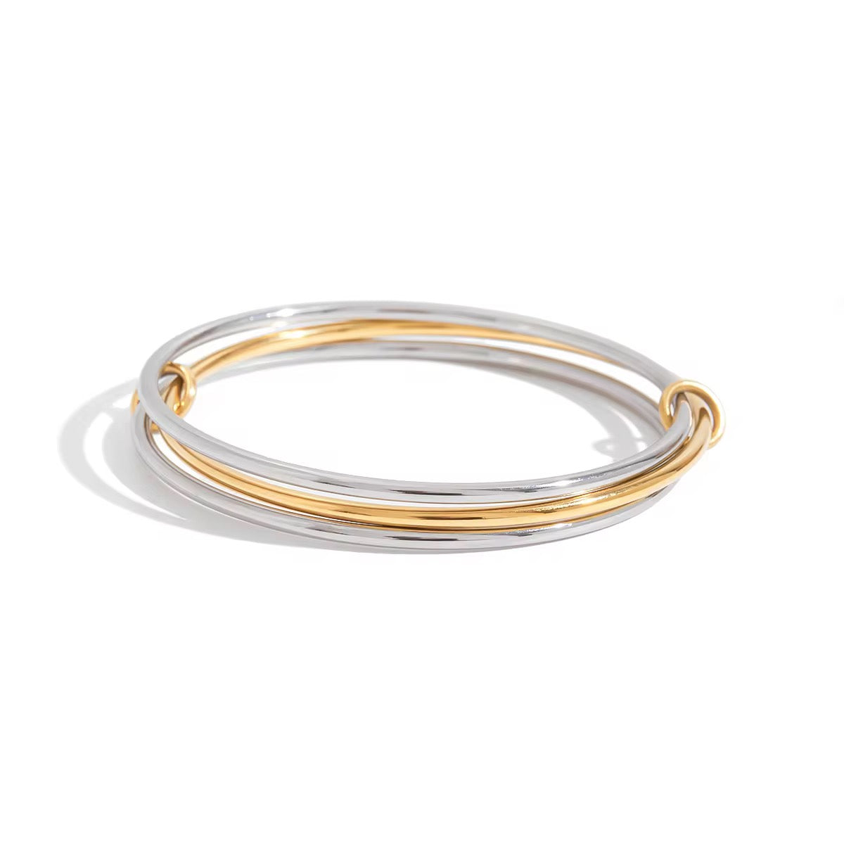 Mixed Metal Stackable Bangle Set