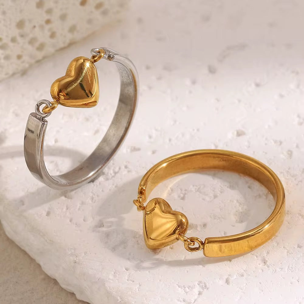 Two tone Heart Ring