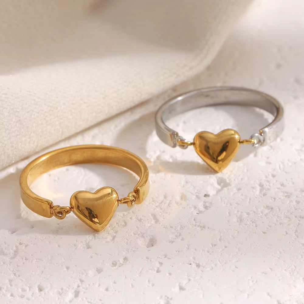 Two tone Heart Ring