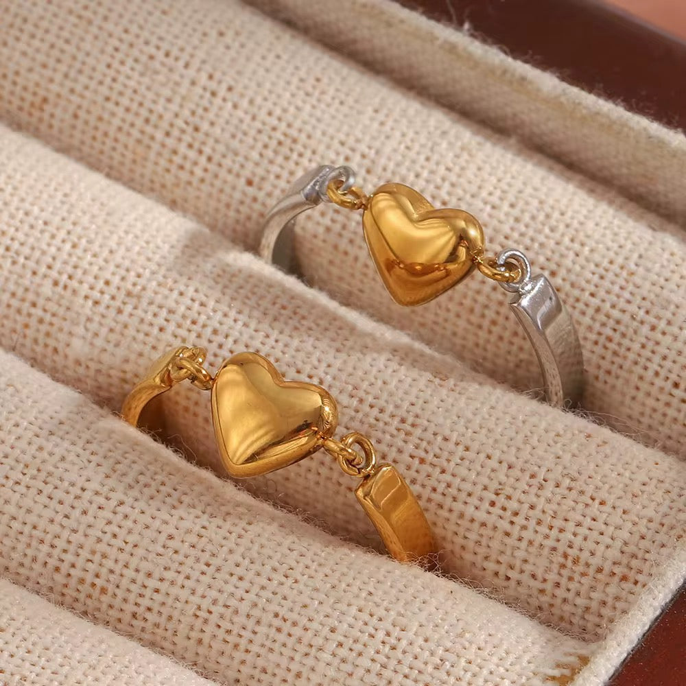 Two tone Heart Ring