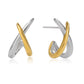 Two-Tone Sculptural Hoop Earrings