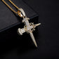Nail cross necklace with thorn crown