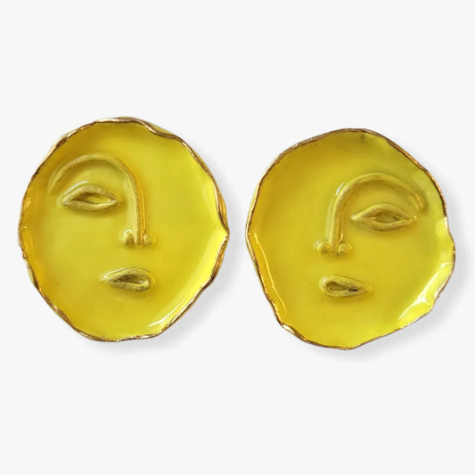 Yellow Moon Earrings