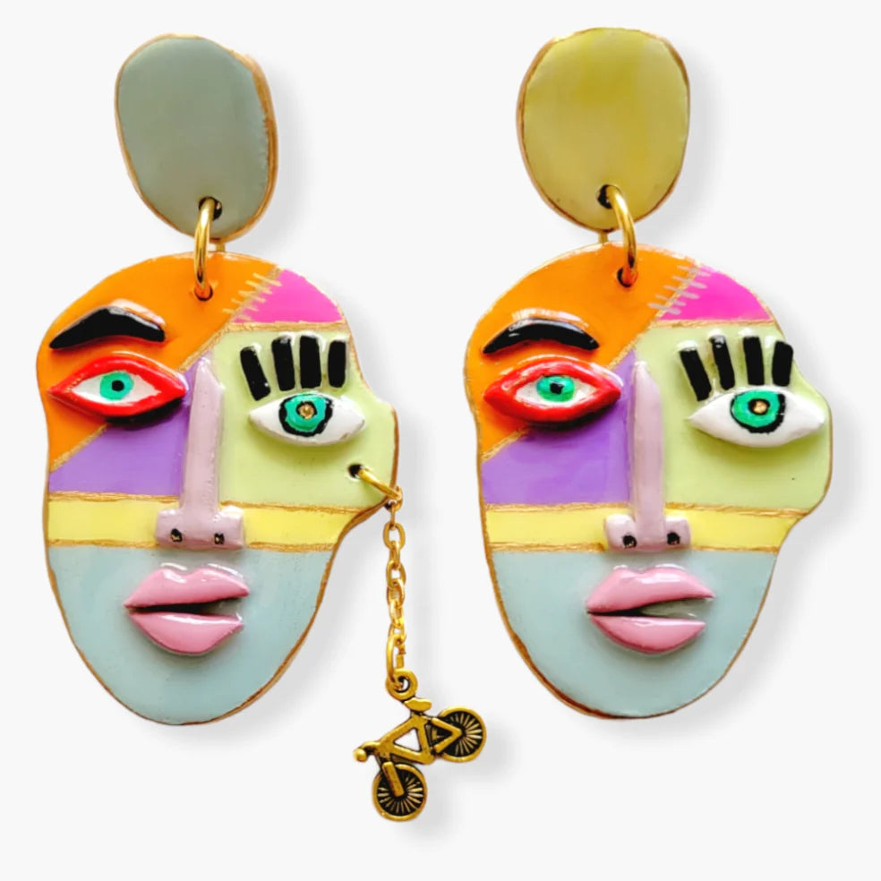 Cubism Face Earrings