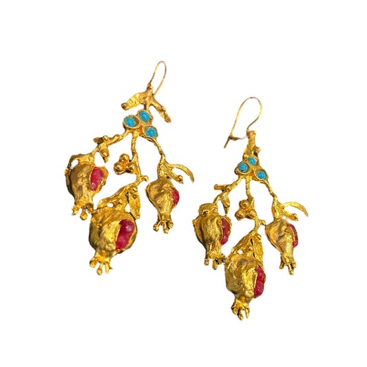 Earrings with Pomegranates