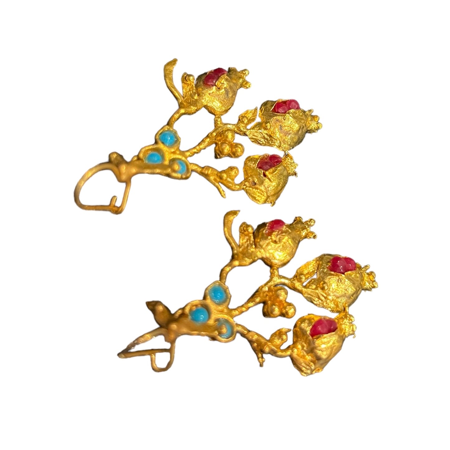 Earrings with Pomegranates