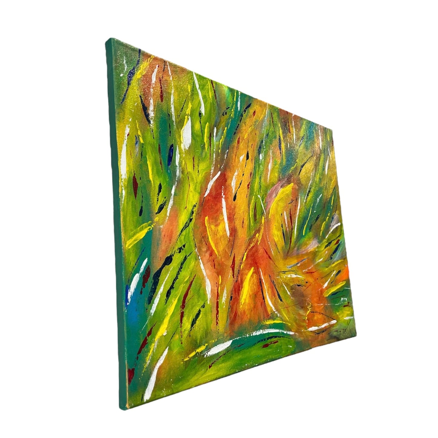 Green Red Yellow Abstract Painting