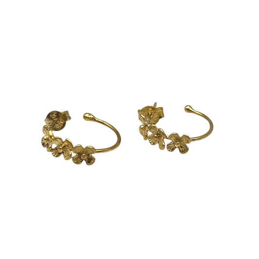 Gold Floral Hoop Earrings
