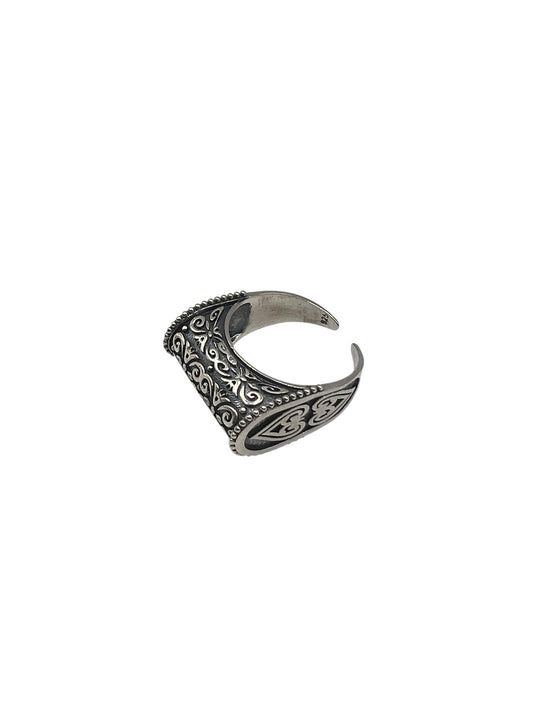 Ornate Shield Silver Ring