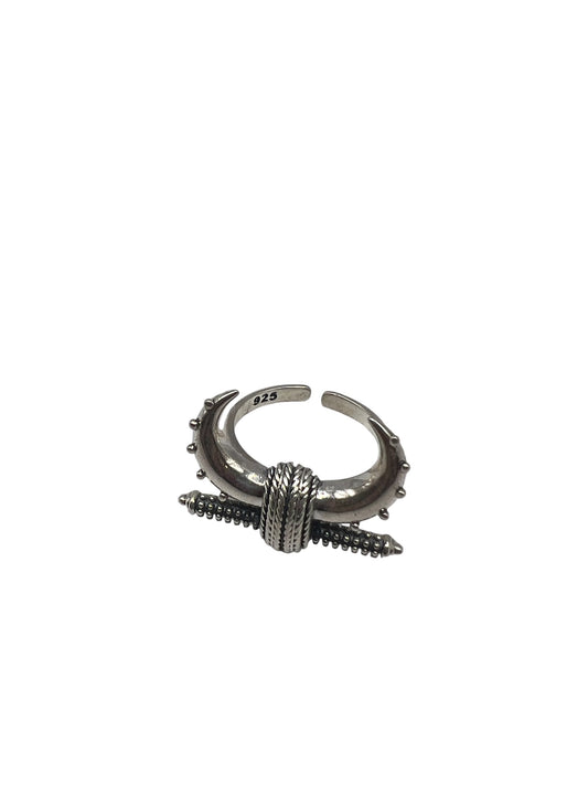 Silver Crescent Warrior Ring