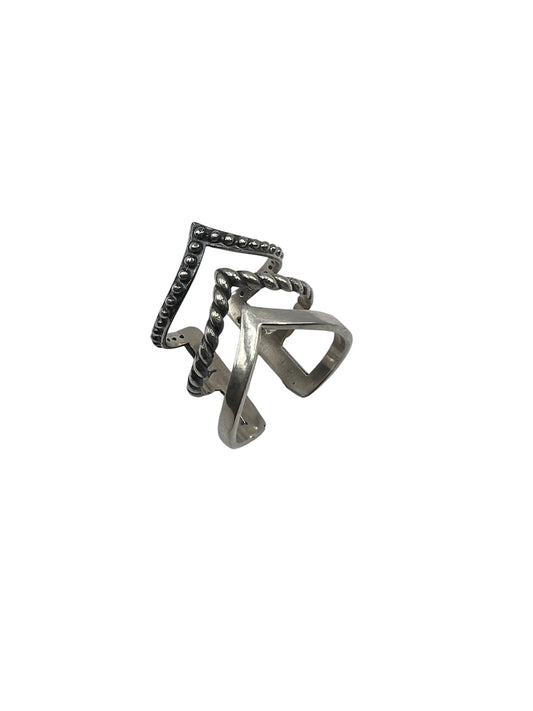 Triple Triangle Silver Ring
