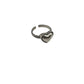 Small Silver Beaded Heart Ring