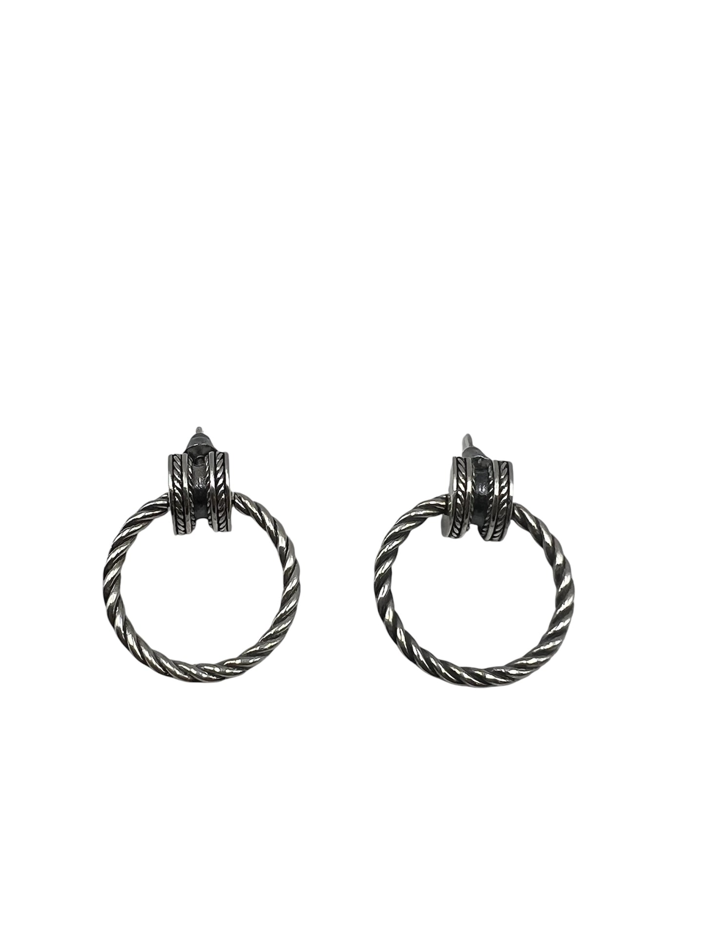 Silver Twisted Hoop Earrings