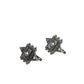 Small Silver Geometric Earrings with Ornamental Etching