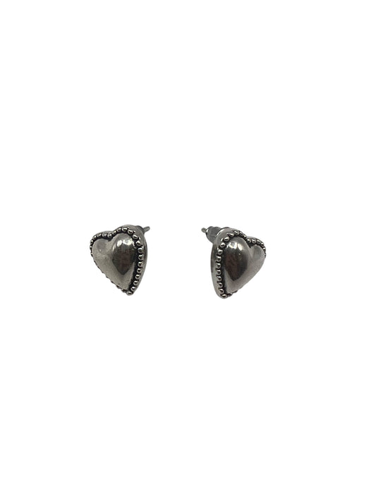 Silver Heart Stud Earrings