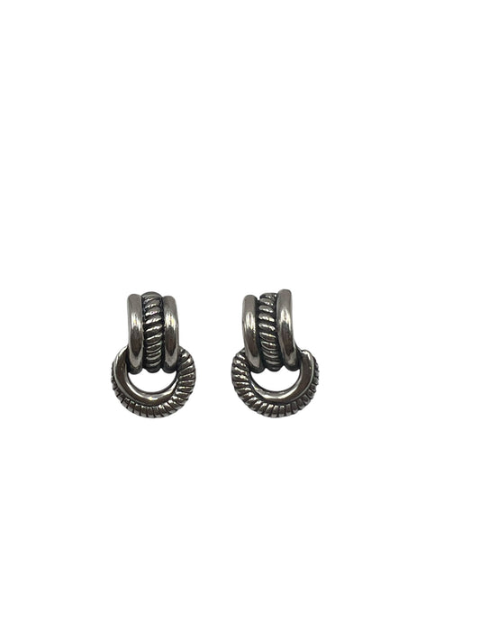 Silver Double Loop Earrings
