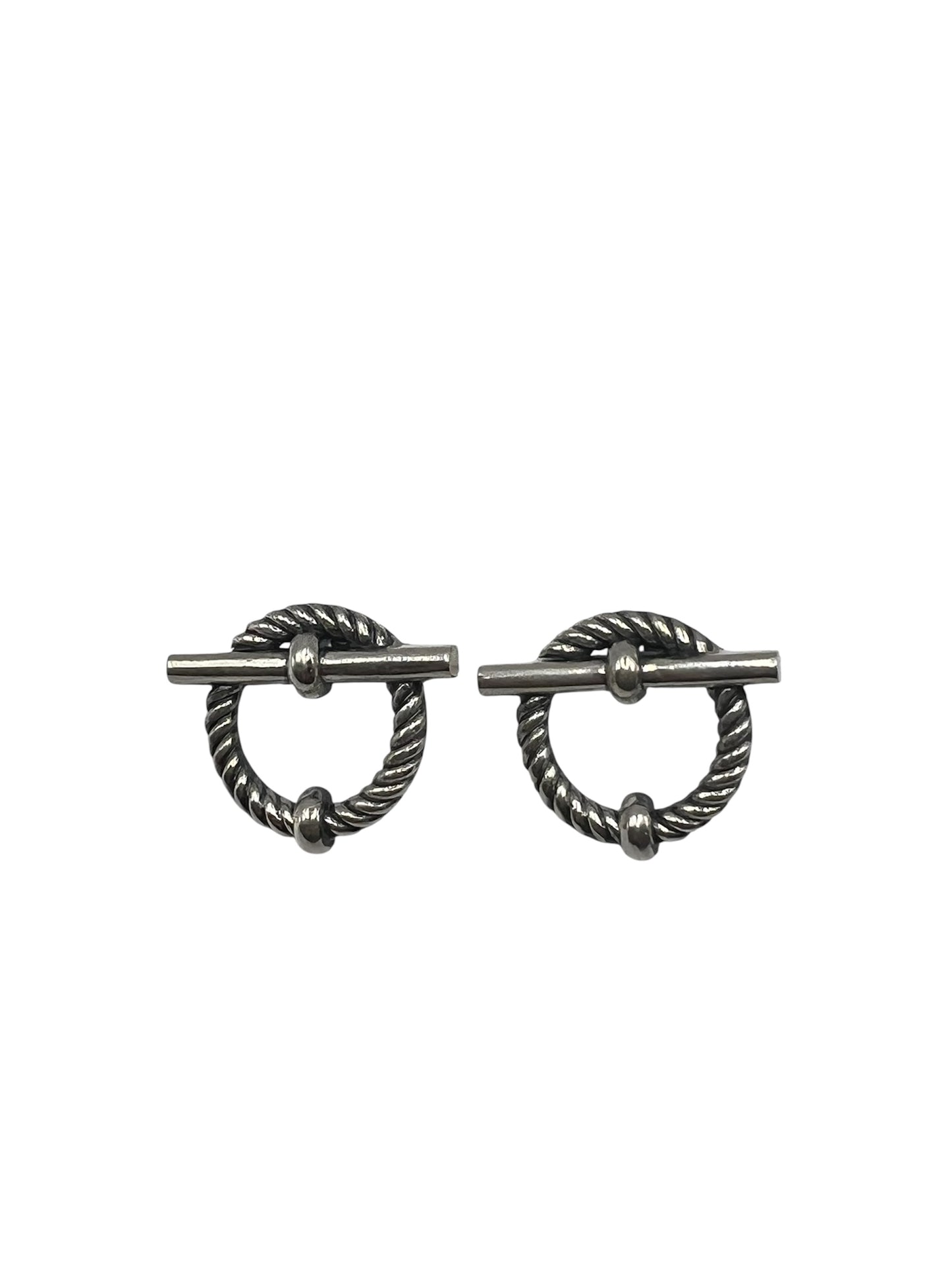 Silver Toggle Hoop Earrings