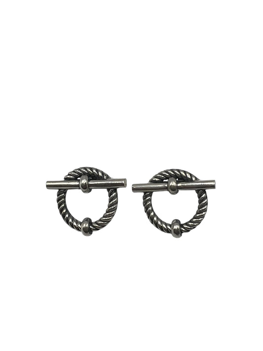 Silver Toggle Hoop Earrings