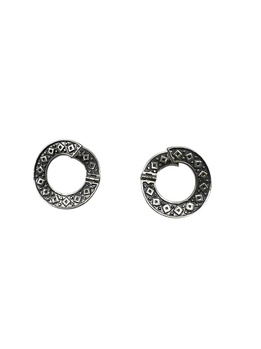 Silver Engraved Hoop Earrings