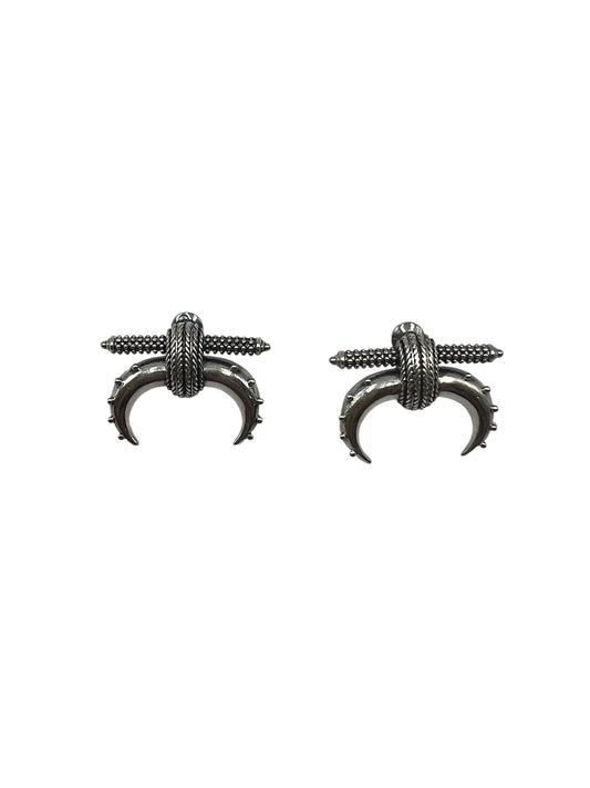 Silver Crescent Earrings