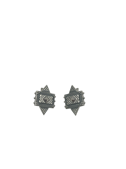 Big Silver Geometric Earrings