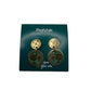Brass Earrings with Turquoise Patina & Pomegranate Etching