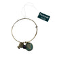 Brass Bracelet with Turquoise Patina & Ornamental Charms