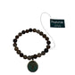 Brown Beaded Bracelet with Turquoise Patina Ornamental Charm