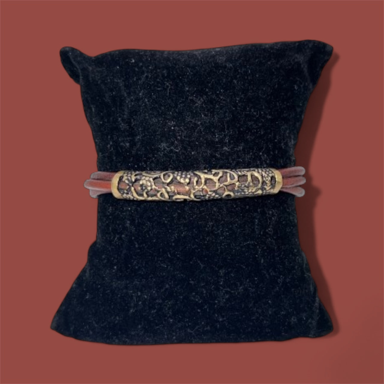 Grapevine Brass & Leather Bracelet