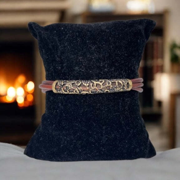Grapevine Brass & Leather Bracelet