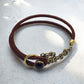 Leather & Brass Bubble Design Bracelet