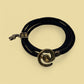 Brass Spiral Charm & leather braclet