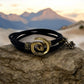 Brass Spiral Charm & leather braclet