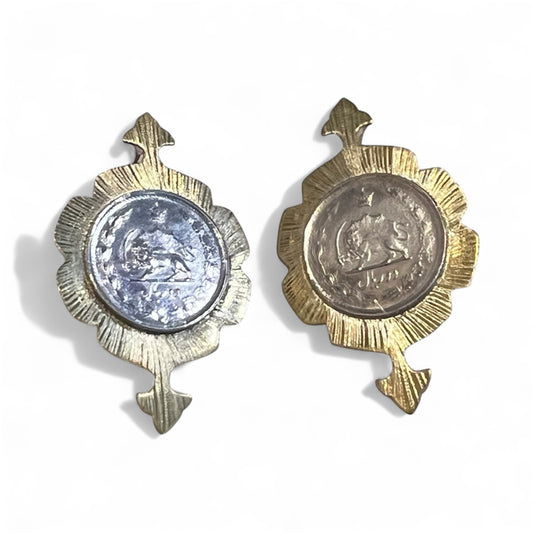 Persian Heritage Medallion Coin Earrings – Inspired by the Shah’s Era
