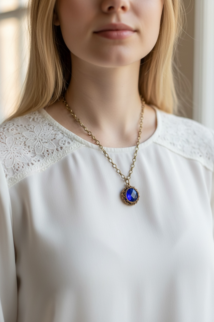 blue circle necklace
