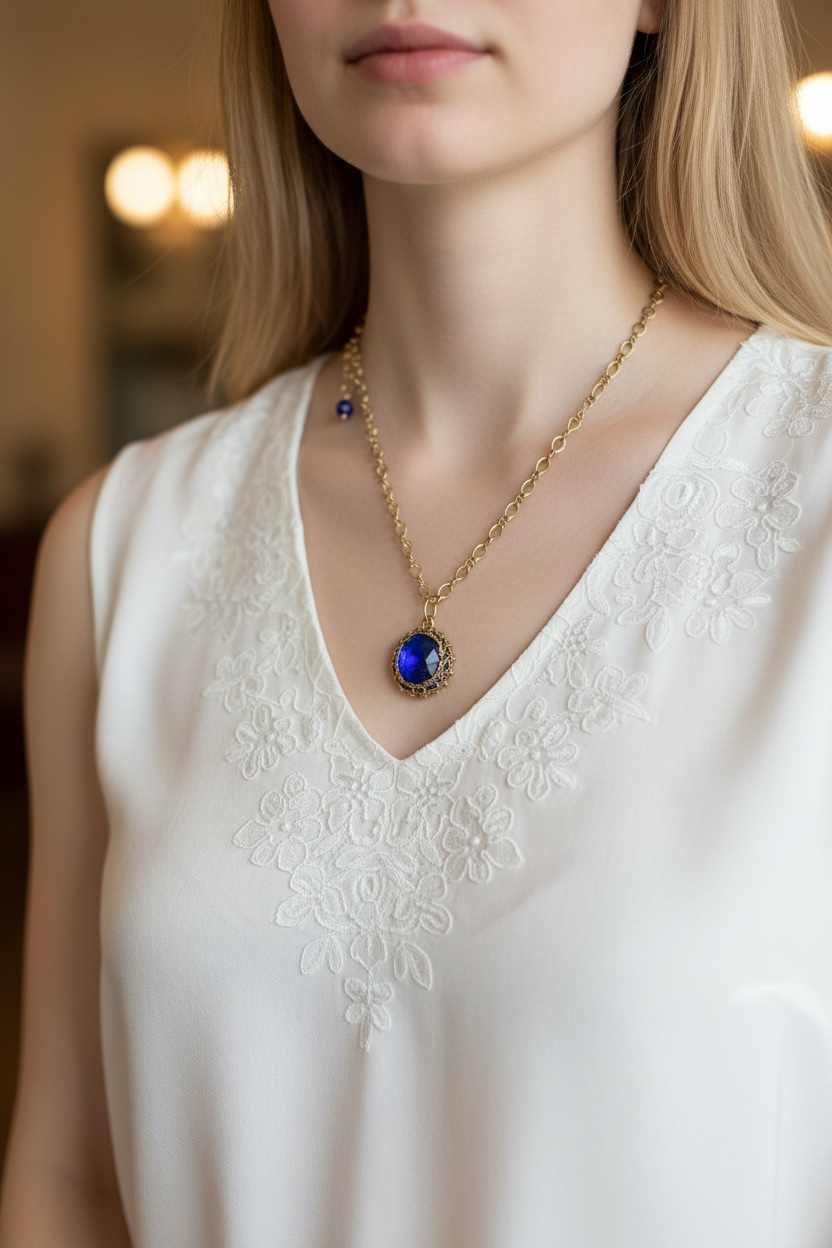 blue circle necklace