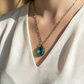 light blue oval necklace