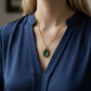 dark green oval necklace