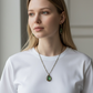 green teardrop necklace