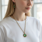 light green circle necklace