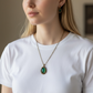 green teardrop necklace