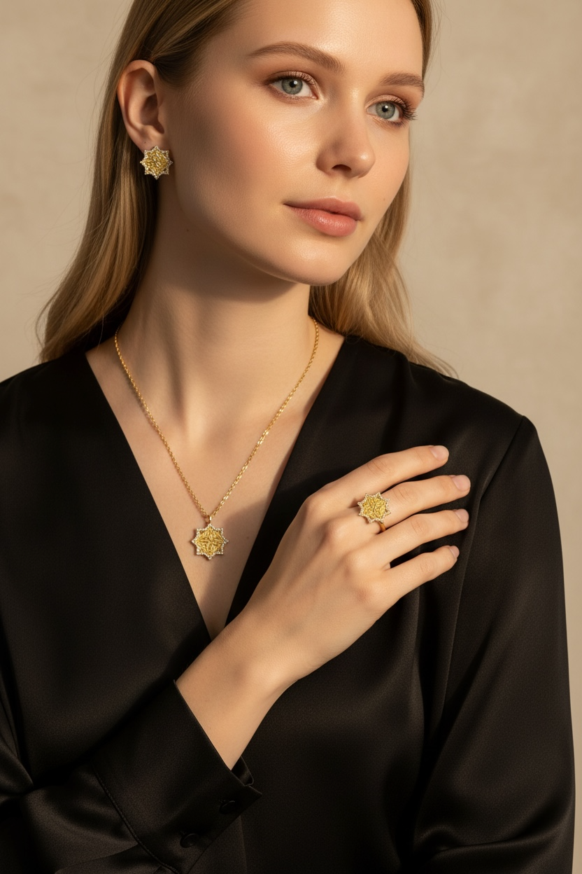 Armenian Khachkar Star Necklace – Goshavank XIII Century Inspired