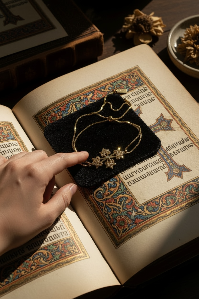 Armenian Cross Manuscript Adjustable Bracelet