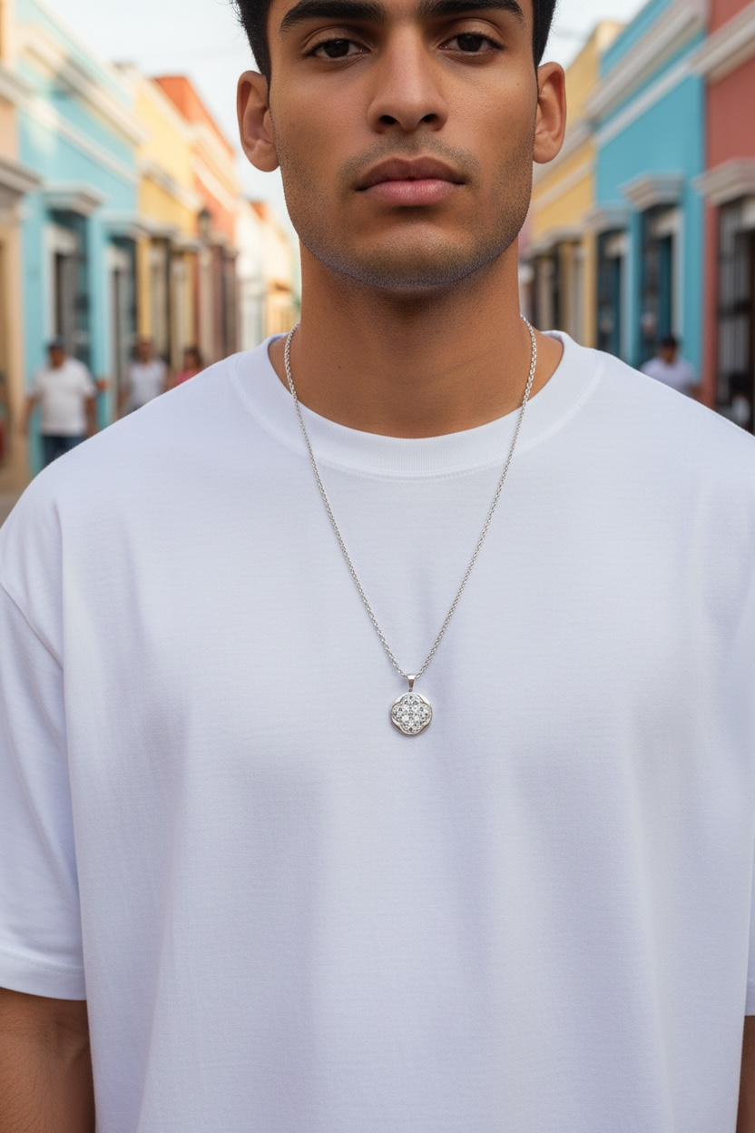 Armenian Heritage Reversible Clover Medallion Necklace – Hayr Mer Prayer Pendant (Unisex)